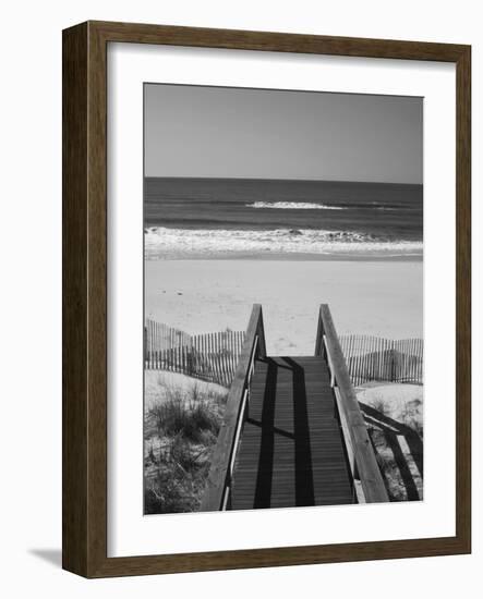 New York, Long Island, the Hamptons, Westhampton Beach, Beach View from Beach Stairs, USA-Walter Bibikow-Framed Photographic Print