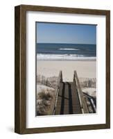 New York, Long Island, the Hamptons, Westhampton Beach, Beach View from Beach Stairs, USA-Walter Bibikow-Framed Photographic Print