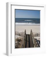 New York, Long Island, the Hamptons, Westhampton Beach, Beach View from Beach Stairs, USA-Walter Bibikow-Framed Photographic Print