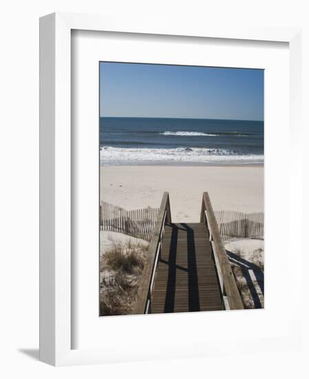 New York, Long Island, the Hamptons, Westhampton Beach, Beach View from Beach Stairs, USA-Walter Bibikow-Framed Photographic Print