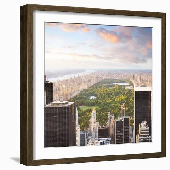 New York Manhattan at Sunset - Central Park View-dellm60-Framed Photographic Print