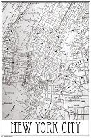 NEW YORK MAP-null-Lamina Framed Poster