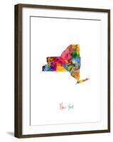 New York Map-Michael Tompsett-Framed Art Print