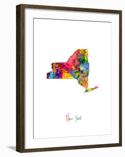 New York Map-Michael Tompsett-Framed Art Print