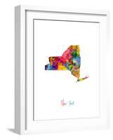 New York Map-Michael Tompsett-Framed Art Print