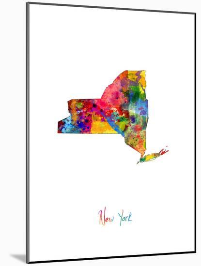 New York Map-Michael Tompsett-Mounted Art Print