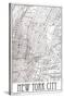 New York Map-Trends International-Stretched Canvas