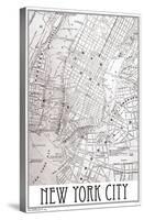 New York Map-Trends International-Stretched Canvas