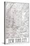 New York Map-Trends International-Stretched Canvas