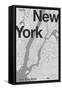 New York Minimal Map-Florent Bodart-Framed Stretched Canvas