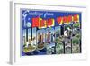 New York, New York - Large Letter Scenes, World's Fair-Lantern Press-Framed Art Print