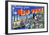 New York, New York - Large Letter Scenes, World's Fair-Lantern Press-Framed Art Print