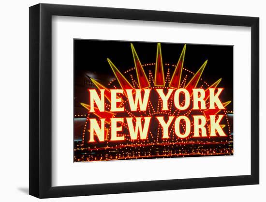 New York New York neon sign in Las Vegas, Nevada-null-Framed Photographic Print