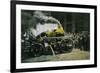 New York, New York - Observing a Steam Powered Fire Engine-Lantern Press-Framed Premium Giclee Print