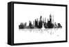 New York New York Skyline BG 1-Marlene Watson-Framed Stretched Canvas