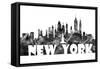 New York New York Skyline BG 2-Marlene Watson-Framed Stretched Canvas