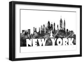 New York New York Skyline BG 2-Marlene Watson-Framed Giclee Print