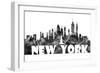 New York New York Skyline BG 2-Marlene Watson-Framed Giclee Print