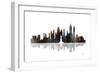 New York New York Skyline BW 1-Marlene Watson-Framed Giclee Print