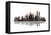 New York New York Skyline BW 2-Marlene Watson-Framed Stretched Canvas