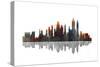 New York New York Skyline BW 2-Marlene Watson-Stretched Canvas