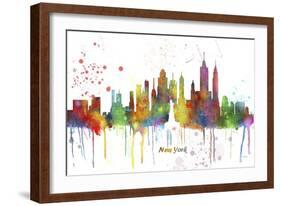 New York New York Skyline MCLR 1-Marlene Watson-Framed Giclee Print