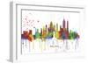 New York New York Skyline MCLR 1-Marlene Watson-Framed Giclee Print