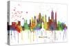 New York New York Skyline MCLR 1-Marlene Watson-Stretched Canvas