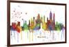 New York New York Skyline MCLR 1-Marlene Watson-Framed Giclee Print