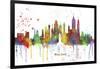 New York New York Skyline MCLR 1-Marlene Watson-Framed Giclee Print