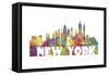 New York New York Skyline Mclr 2-Marlene Watson-Framed Stretched Canvas