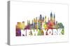 New York New York Skyline Mclr 2-Marlene Watson-Stretched Canvas