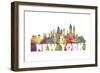 New York New York Skyline Mclr 2-Marlene Watson-Framed Giclee Print