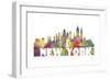 New York New York Skyline Mclr 2-Marlene Watson-Framed Giclee Print