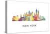 New York New York Skyline-Marlene Watson-Stretched Canvas