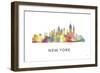 New York New York Skyline-Marlene Watson-Framed Giclee Print