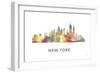 New York New York Skyline-Marlene Watson-Framed Giclee Print