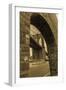 NEW YORK, NEW YORK, USA - Looking up at Manhattan Bridge - Sepia treatment-Panoramic Images-Framed Photographic Print