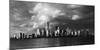 NEW YORK, NEW YORK, USA - New York City Spectacular Sunset fin black and white focuses on One Wo...-Panoramic Images-Mounted Photographic Print