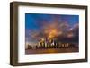 NEW YORK, NEW YORK, USA - New York City Spectacular Sunset focuses on One World Trade Tower, Fre...-Panoramic Images-Framed Photographic Print