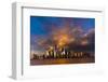 NEW YORK, NEW YORK, USA - New York City Spectacular Sunset focuses on One World Trade Tower, Fre...-Panoramic Images-Framed Photographic Print