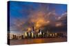 NEW YORK, NEW YORK, USA - New York City Spectacular Sunset focuses on One World Trade Tower, Fre...-Panoramic Images-Stretched Canvas