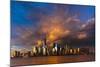 NEW YORK, NEW YORK, USA - New York City Spectacular Sunset focuses on One World Trade Tower, Fre...-Panoramic Images-Mounted Photographic Print