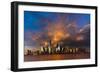 NEW YORK, NEW YORK, USA - New York City Spectacular Sunset focuses on One World Trade Tower, Fre...-Panoramic Images-Framed Photographic Print