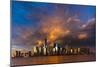 NEW YORK, NEW YORK, USA - New York City Spectacular Sunset focuses on One World Trade Tower, Fre...-Panoramic Images-Mounted Photographic Print