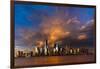 NEW YORK, NEW YORK, USA - New York City Spectacular Sunset focuses on One World Trade Tower, Fre...-Panoramic Images-Framed Photographic Print