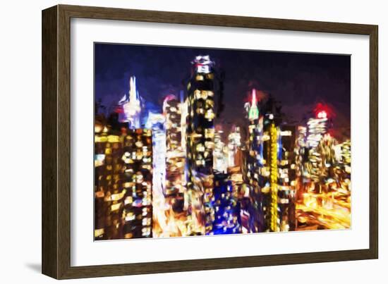 New York Night - In the Style of Oil Painting-Philippe Hugonnard-Framed Giclee Print