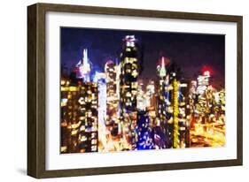 New York Night - In the Style of Oil Painting-Philippe Hugonnard-Framed Giclee Print