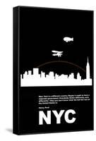 New York Night Poster-NaxArt-Framed Stretched Canvas