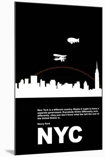 New York Night Poster-NaxArt-Mounted Art Print